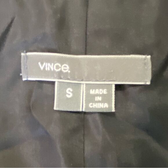 VINCE LEATHER AND LINEN ASYMMETRICAL MOTO VEST - Picture 9 of 14